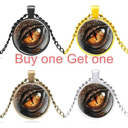 Classic Dragon Eye Design Glass Dome Pendant Necklace Men Women High Quality Jewelry Accessories Best Gifts