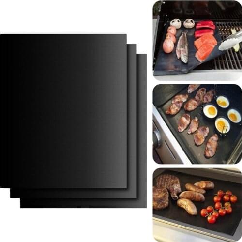1/3Pc Non-stick BBQ Grill Mat 40*33cm Baking Mat Cooking Grilling Sheet Heat Resistance Easily Cleaned Kitchen For Party