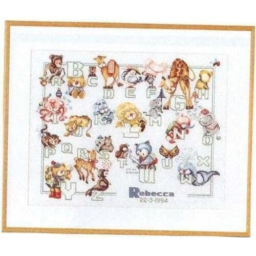 Needlework Cross stitch Handmade 14CT Counted Canvas DIY,Cross-stitch kits,Embroidery embroidery Small Animal Alphabet 56-55
