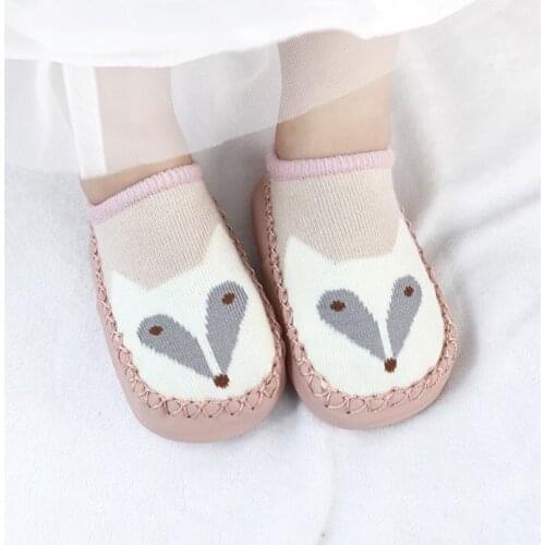 1 Pair Fashion Baby Socks With Rubber Soles Infant Newborn Autumn Winter Children Floor Socks Shoes Anti Slip Soft Sole Sock