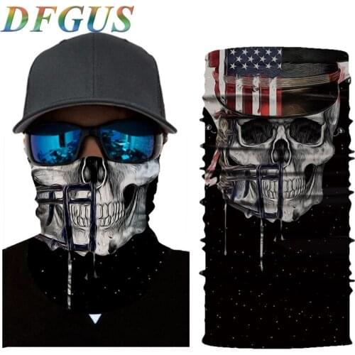 New 3D Face Mask Seamless Balaclava Magic Scarf Neck Ghost Skull Skeleton Head Bandana Shield Headband Headwear Bandanas Men