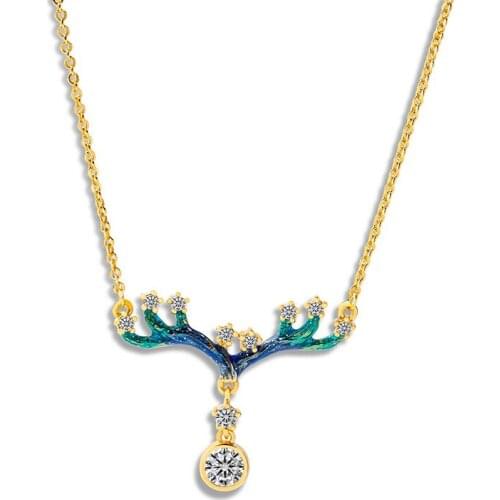 New product Yilu has you handmade enamel color diamond necklace fashion trend temperament atmosphere design niche clavicle chain