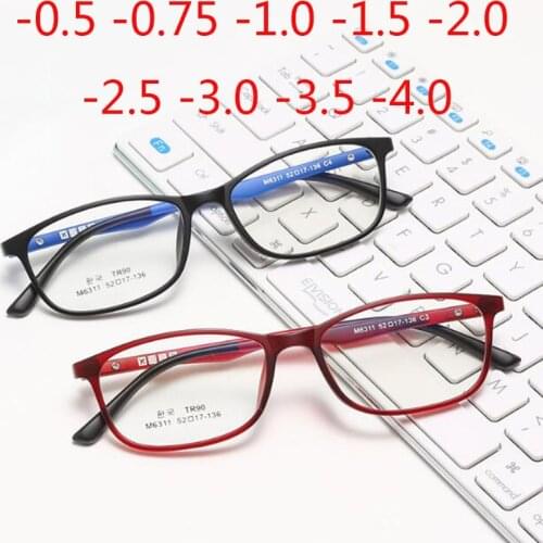 Candy colors Square Frame Teens Boy Girls Prescription 8-14 years AntiBlue Light Glasses -0.5 -0.75 -1.0 -1.5 -2.0 -3.0 -4.0