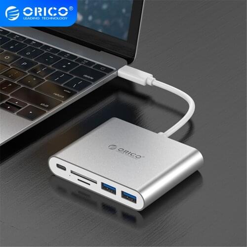 ORICO Aluminum Type-C HUB USB C to Multi USB3.0/VGA/SD TF Card Reader Splitter PD Charger OTG Adapter Docking For Laptop Macbook
