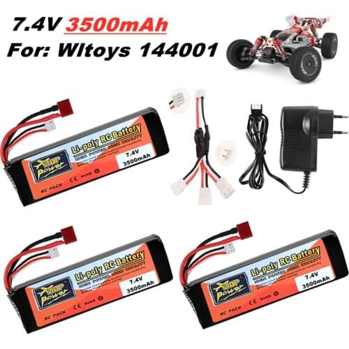 Original Wltoys 144001 2s 7.4 V 3500mAh Lipo battery upgraded rechargable for Wltoys 1/14 144001 RC car boat Lipo battery 1-5PCS