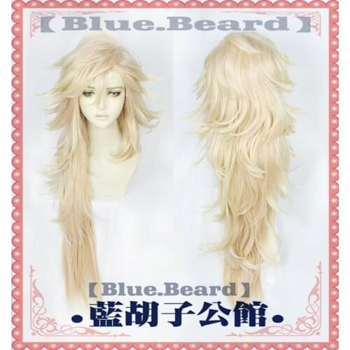 Anime Demon Slayer: Kimetsu no Yaiba Douma Cosplay Wig Long Blonde Heat Resistant Synthetic Hair Wig + Wig Cap