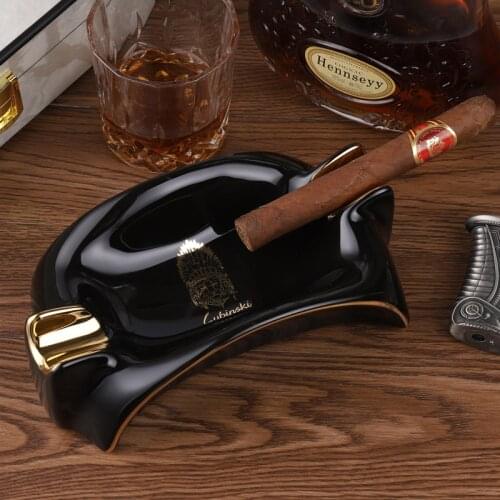 Lubinski Cigar Ashtray Bone China Arched Shape Gift For Cigar Lovers Smokers