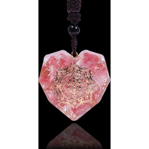 Heart-Shaped Orgonite Crystal Pendant Melting Stone Reiki Healing Yoga Reiki Fashion Mineral Jewelry For Women Men