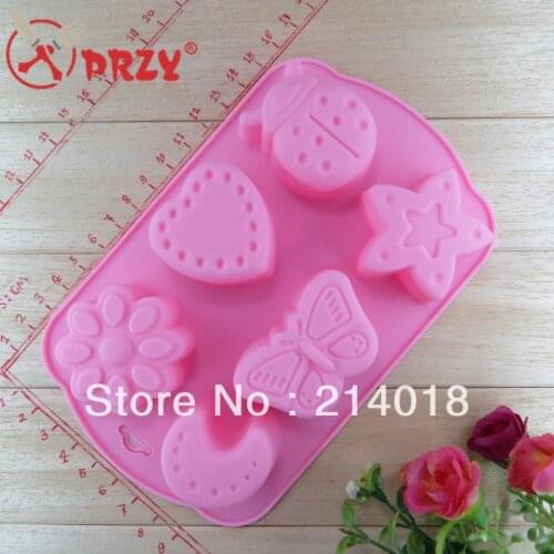 Holiday normal delivery )) cake mold(6PCS/SET)silica gel chocolate Manufacture Mold baking cake molu (SI-018)