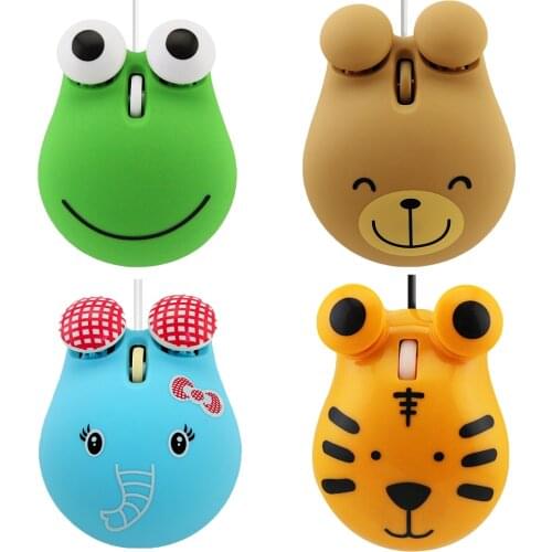 Wired Mini Mouse Cartoon Cute Design Office Home Computer Mause USB Optical Small Hand Creative Kids Gift Mice For PC Laptop
