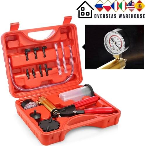 Manual Vacuum Pump Bleeding Brake Bleeder Vacuum Pistol Pump Tester Kit Aluminum Pump Pressure Vacuum Gauge Free Shipping