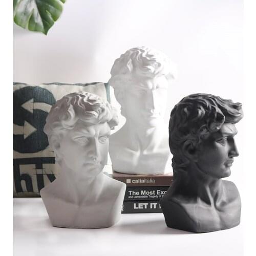 35CM NORDIC RETRO SCULPTURE IMITATION PLASTER CERAMICS DAVID DRAWING SKETCH HOME DECORATION LIVING ROOM CAFTS ACCESSORIES R4109