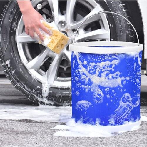 Folding Bucket Car Travel Fishing Large Portable Retractable Washing Bucket Brush Car Compression Bucket