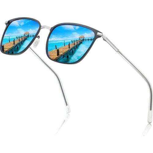 DS Brand Designer Retro HD Polarized Sunglasses Metal Square Frame Sun Glasses Driving Eyewear Aviation Sunglasses Oculos De Sol