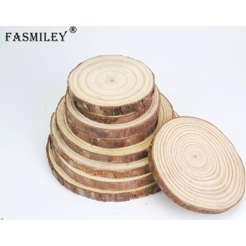 Medium Natural Round Wood Slices Circles Tree Bark Log Discs DIY Crafts Wedding Party Painting Decoration 7-14cm 1pcs wd02