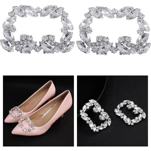 Rhinestones Crystal Shoe Clips Fashion Shoes Dress Hat Clutch Decoration Accessories