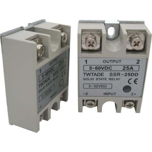 TWTADE/Single Phase solid state relay SSR-25DD SSR-40DD SSR-50DD SSR-60DD actually 3-32 DC TO 5-60 DC SSR relay solid state