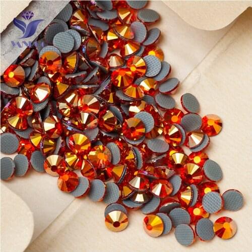 YANRUO 2058HF All Sizes Hyacinth AB Top Quality Hot Fix Strass Rhinestones Flatback Crystal Stone For Clothes