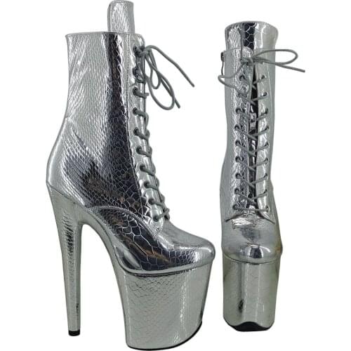 Leecabe 20CM/8Inch Womens Platform disco party High Heels Shoes Pole Dance boot