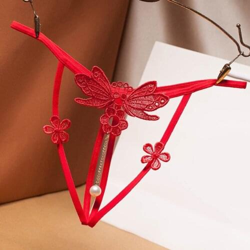 KANCOOLD Sexy Women Floral Lace Thong Cross Belt Ultra-Thin Hollow Temptation Panties Open File Low Waist Diamond Thong Lingerie