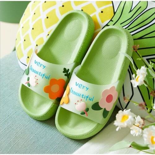 2021Hot New Summer Womens Sweet Flowers Slippers Sandals Woman Household Floor Flip Flops Girls Slip On Outdoor Beach Slides