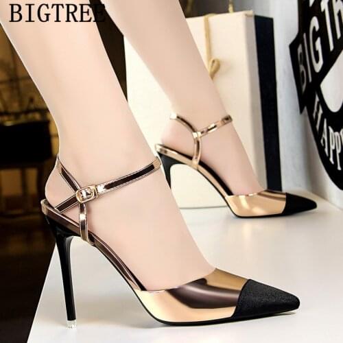High Heels Brand Shoes Sexy Sandals Fetish High Heels Bigtree Shoes Summer Heels Office Shoes Women Chaussures Femme Ayakkabi