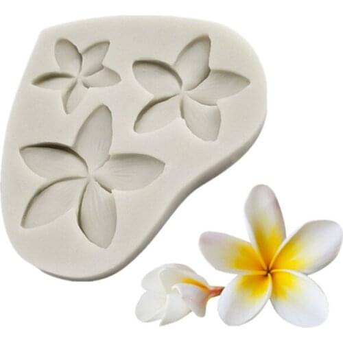 1 piece frangipani flower silicone mold fudge mold sugarcraft cake decoration tool chocolate sugar cane mold
