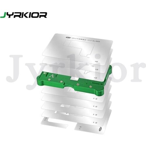 10 in 1 Strong Magnetic Adsorption Positioning Fixture Reballing Stencil For iPhone X-12 Motherboard Tin-Planting Platform