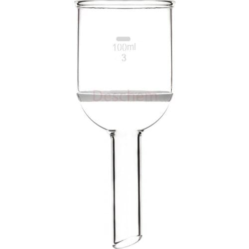 100ml,Glass Buchner Funnel,W/3# Coarse Filter,Straight Tube,Lab Chemistry Glassware