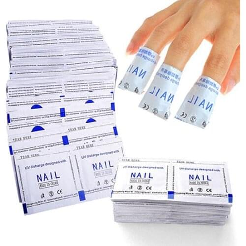 100 Pcs UV Soak Off Gel Polish Remover Pads Quick Gel Polish Remover Bags Pads Foil Makeup Nail Art Cleaner Nail Art Tools 2020