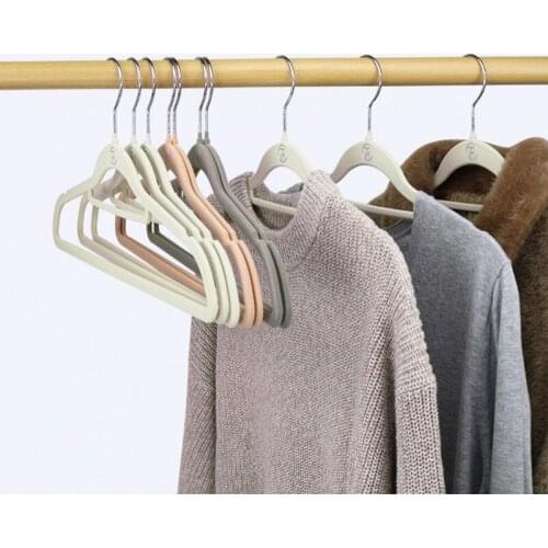 20 pcs/lot Flocking Hangers Wardrobe Organizer Non-trace Clothes Hangers Non-slip Velvet Clothing Hanging Magic Clothes Rack