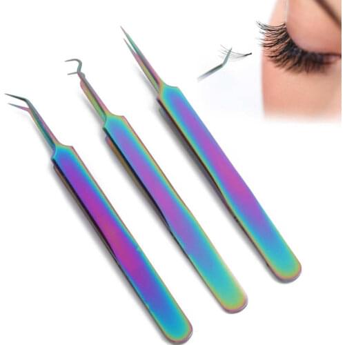 Nail Art Tweezers Stainless Steel Nail Art Tweezers Colorful Portable Tweezers Set Manicure Tool Tweezers