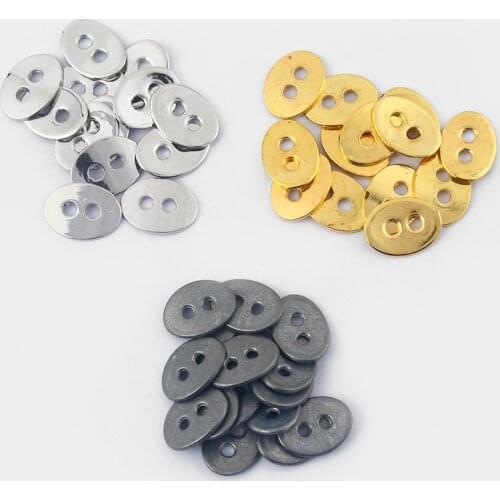 30pcs Oval Two Hole Beads Button For Wrap Bracelets Charm For 2mm Round Leather Necklace