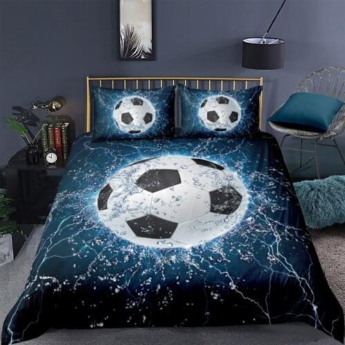 3D Anime cartoon Printed Pillowcases Bedding Set Queen King Size Dropshipping Boy gift Football sports GIFE