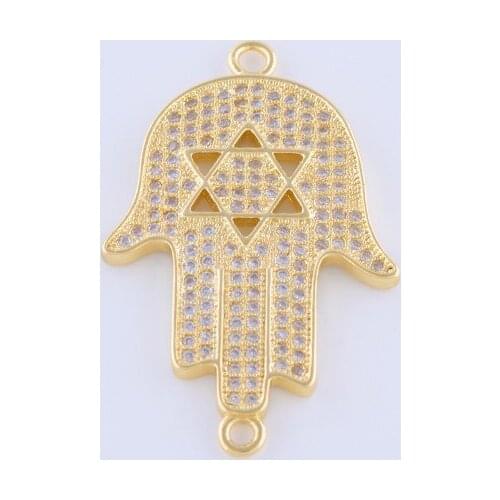 5 pieces Jewelry Vintage Zircon Hamsa Hand Charms For Jewelry Making Handicraft Copper Micro Pave Czech Charms Wholesale Bedel