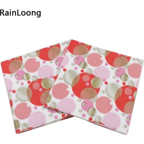 [RainLoong] Ball Paper Napkins Festive & Party Supplier Tissue Napkins Decoupage Decorations Guardanapo 33*33cm 1 pack