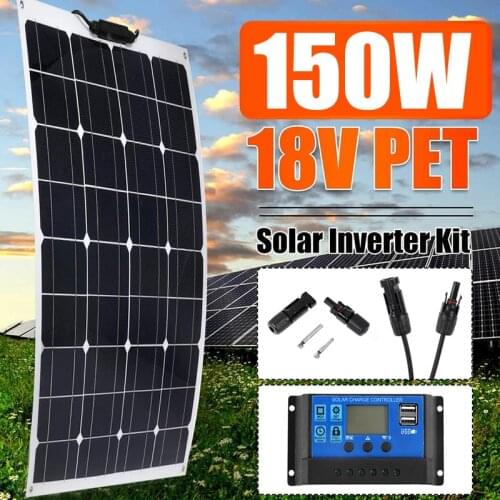 Flexible solar panel 50W Dual USB Output Solar Cells Waterproof 10A/20A/30A/40A/50A/60A Controller for 12V/24V Battery Charger