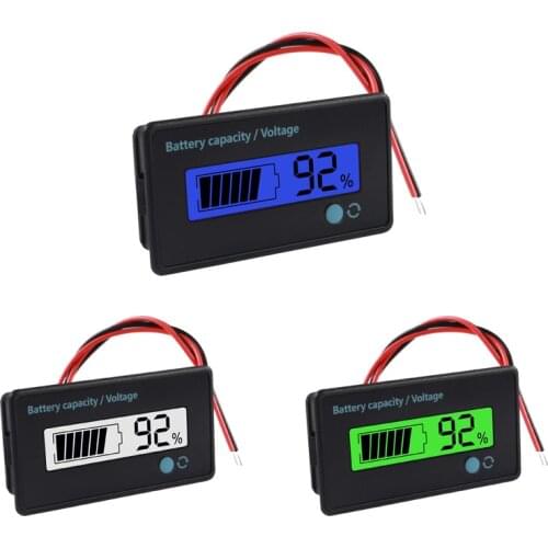 DC 12V Battery Meter Battery Capacity Voltage Monitor Gauge Indicator DC 24V 36V 48V 72V Lead-Acid Lithium ion Battery Tester