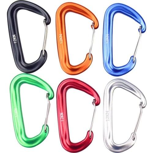 Aviation Aluminum D-shaped Carabiner Maximum Pull 1200Kg Hammock Safety Buckle Yoga Buckle Rock Climbing Quick Hook Spring Hook