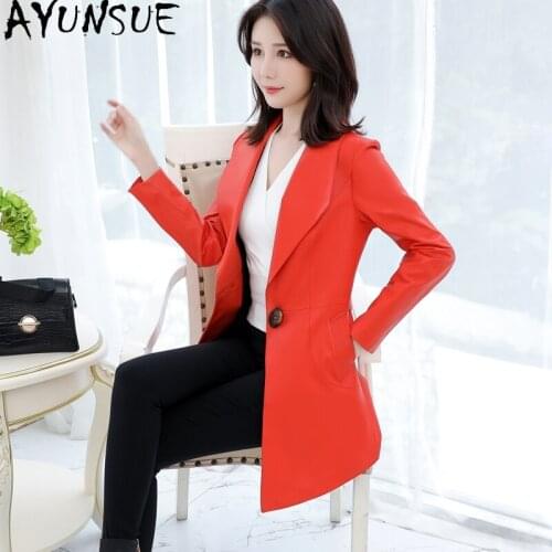 AYUNSUE Real Leather Jacket Women Slim Short Sheepskin Coat Korean Spring Autumn Womens Clothes Jaqueta Couro Feminina SQQ01