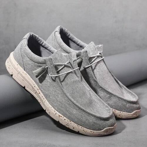 WEH light weight shoes Men Canvas Shoes Espadrilles Casual Shoes Men Loafers Comfortable Ultralight Lazy Boat Shoes Plus Size 48