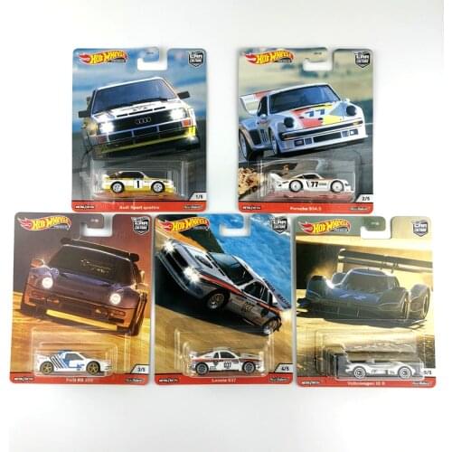 Hot Wheels Cars Car Culture Thrill Climbers Audi Sport quattro Lancia 037 Collection Real Riders Metal Diecast Model FPY86