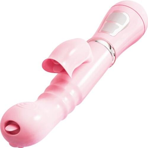Strong Dildo Vibrator G-Spot Rabbit Vibrator Tongue Clitoris Stimulator Vaginal Massager Sex Toys for Women Female Masturbation