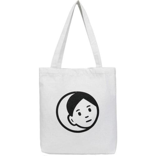I'm Watching You Cartoon Casual Canvas Shoulder Bag Reusable Shopper Bag Grocery Tote Women Ladies Shopping Bags Travel Storage