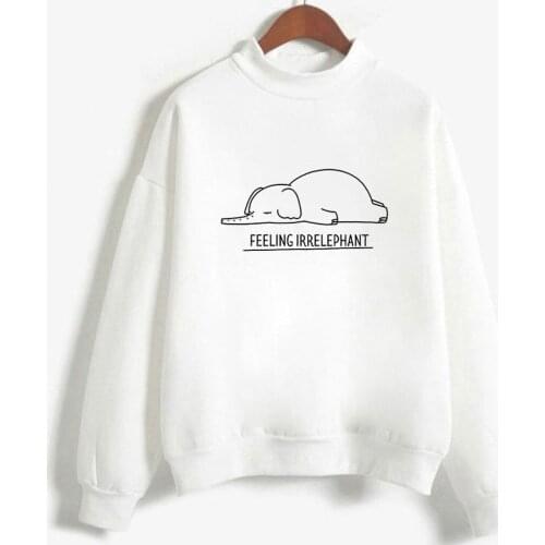 NoEnName_Null Womens Clothing Womens Sweatshirt Elephant Pullover Hoodie pure colour Hoodies women Korean Style Ladies tops