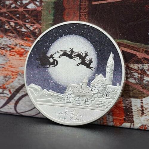 Merry Christmas Santa Happy New Year Silver Plated Commemorative Challenge Coin coins collectibles