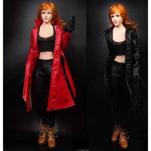 TYM101 1:6 Scale Female Cothing Accessories PU Leather Jacket Coat Clothes For 12" PH TBL JO Figure Doll