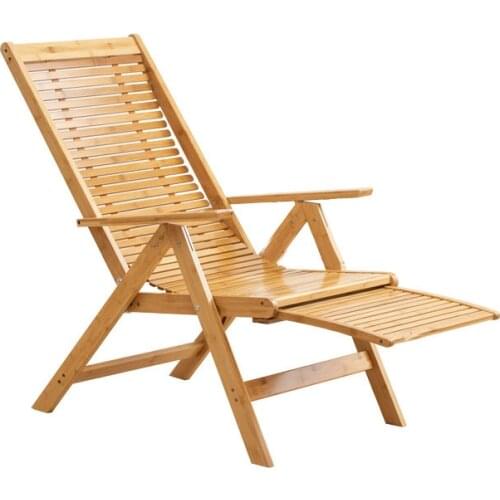 Foldable chair winter and summer lazy nap chair bamboo lounge chair solid wood back chair cool chair