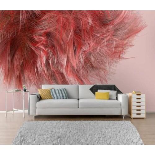 High Quality Custom 3D Photo Wallpaper Nordic Minimalist Abstract Line Red Art Background Wall Living Room Home Decor Mural