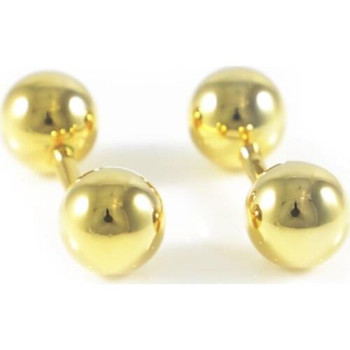 Balls Cuff Links Gold Tone Dual Balls Cuff Links Birthday Gift Cuff Links Wedding Cuff Links